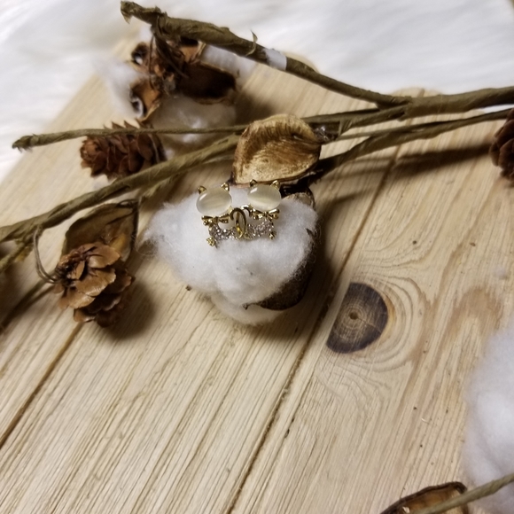 💥💥HOST PICK💥💥🐱🐈Very Cute Cat earrings with CZ's in CREAM 🐱🐈 - Picture 11 of 11